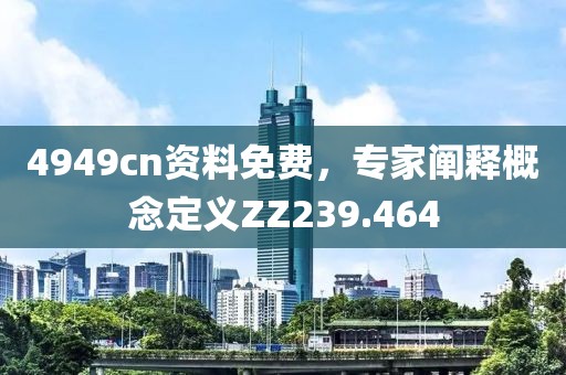 4949cn資料免費，專家闡釋概念定義ZZ239.464