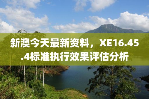 新澳今天最新資料，XE16.45.4標(biāo)準(zhǔn)執(zhí)行效果評估分析