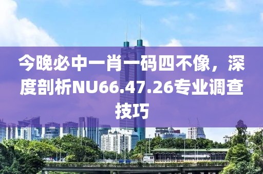 今晚必中一肖一碼四不像，深度剖析NU66.47.26專業(yè)調(diào)查技巧