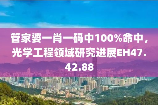 管家婆一肖一碼中100%命中，光學(xué)工程領(lǐng)域研究進(jìn)展EH47.42.88