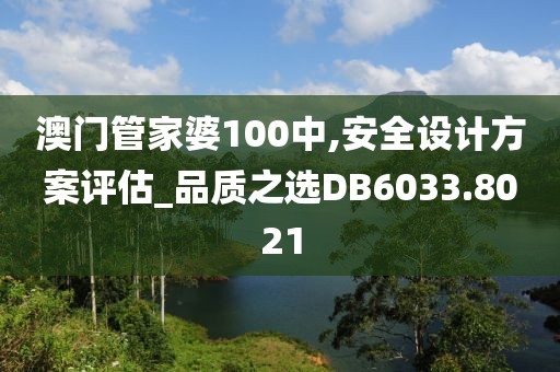 澳門管家婆100中,安全設(shè)計方案評估_品質(zhì)之選DB6033.8021