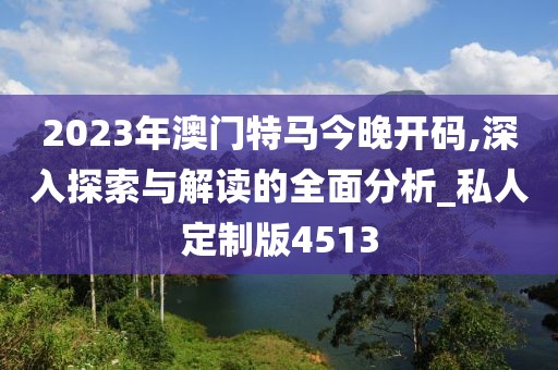 2023年澳門特馬今晚開碼,深入探索與解讀的全面分析_私人定制版4513