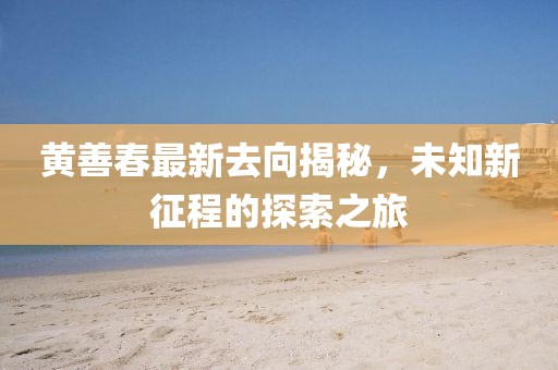 黃善春最新去向揭秘，未知新征程的探索之旅