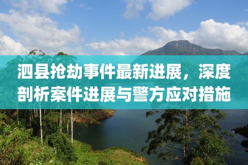 泗縣搶劫事件最新進展，深度剖析案件進展與警方應對措施