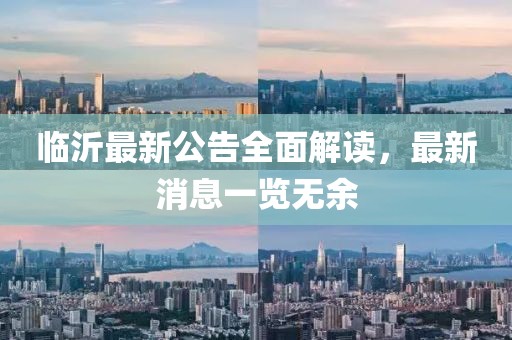 臨沂最新公告全面解讀，最新消息一覽無余