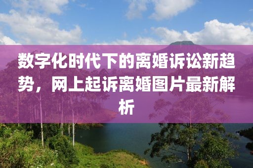 數(shù)字化時代下的離婚訴訟新趨勢，網(wǎng)上起訴離婚圖片最新解析