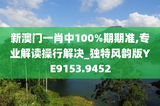 新澳門一肖中100%期期準,專業(yè)解讀操行解決_獨特風韻版YE9153.9452