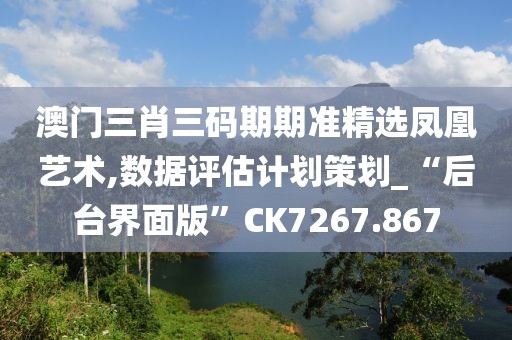 澳門三肖三碼期期準精選鳳凰藝術,數(shù)據(jù)評估計劃策劃_“后臺界面版”CK7267.867