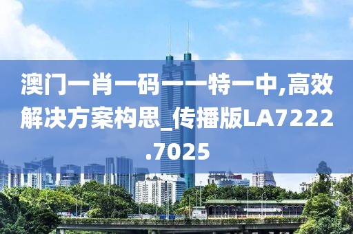 澳門一肖一碼一一特一中,高效解決方案構(gòu)思_傳播版LA7222.7025