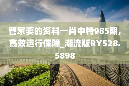 管家婆的資料一肖中特985期,高效運(yùn)行保障_潮流版RY528.5898