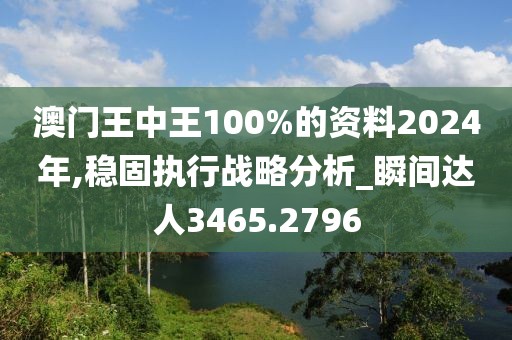 澳門王中王100%的資料2024年,穩(wěn)固執(zhí)行戰(zhàn)略分析_瞬間達人3465.2796