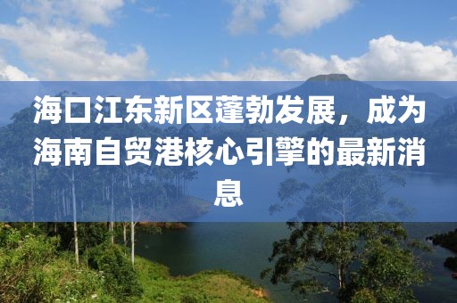 ?？诮瓥|新區(qū)蓬勃發(fā)展，成為海南自貿港核心引擎的最新消息