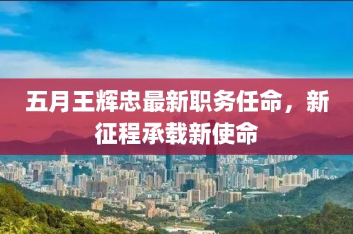 五月王輝忠最新職務任命，新征程承載新使命