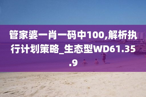 管家婆一肖一碼中100,解析執(zhí)行計劃策略_生態(tài)型WD61.35.9