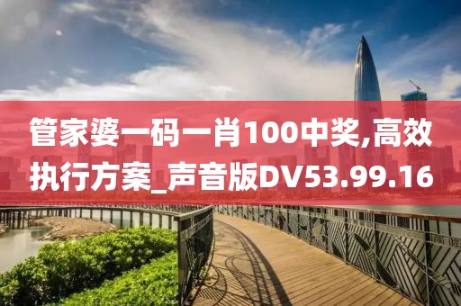 管家婆一碼一肖100中獎(jiǎng),高效執(zhí)行方案_聲音版DV53.99.16