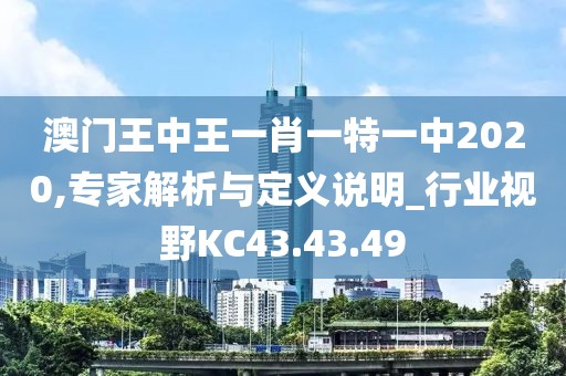 澳門王中王一肖一特一中2020,專家解析與定義說明_行業(yè)視野KC43.43.49