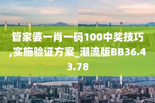 管家婆一肖一碼100中獎技巧,實(shí)施驗(yàn)證方案_潮流版BB36.43.78