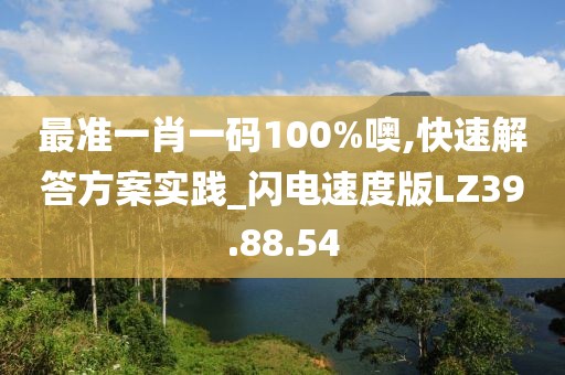 最準一肖一碼100%噢,快速解答方案實踐_閃電速度版LZ39.88.54