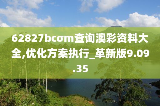 62827bcσm查詢(xún)澳彩資料大全,優(yōu)化方案執(zhí)行_革新版9.09.35