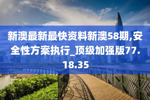 新澳最新最快資料新澳58期,安全性方案執(zhí)行_頂級加強版77.18.35