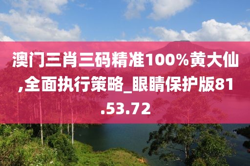 澳門(mén)三肖三碼精準(zhǔn)100%黃大仙,全面執(zhí)行策略_眼睛保護(hù)版81.53.72