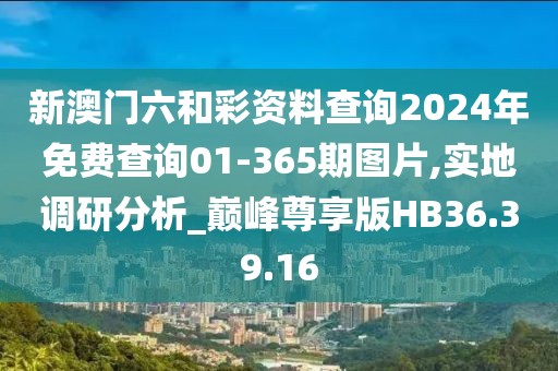 新澳門六和彩資料查詢2024年免費(fèi)查詢01-365期圖片,實(shí)地調(diào)研分析_巔峰尊享版HB36.39.16