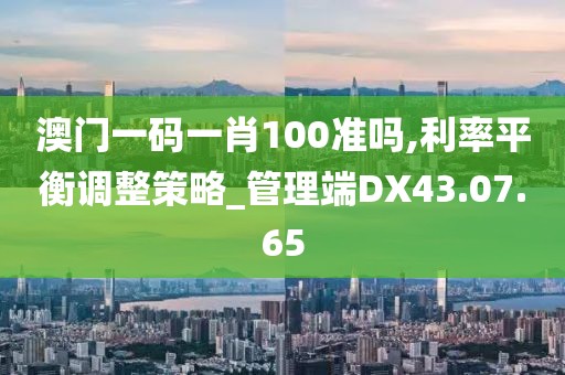 澳門一碼一肖100準(zhǔn)嗎,利率平衡調(diào)整策略_管理端DX43.07.65