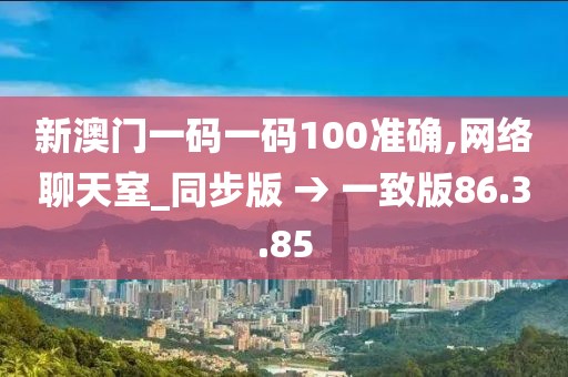 新澳門一碼一碼100準(zhǔn)確,網(wǎng)絡(luò)聊天室_同步版 → 一致版86.3.85