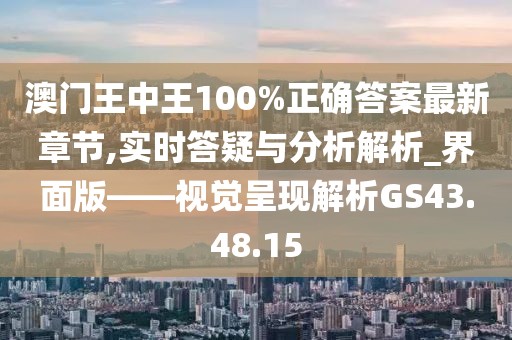 澳門王中王100%正確答案最新章節(jié),實(shí)時(shí)答疑與分析解析_界面版——視覺呈現(xiàn)解析GS43.48.15