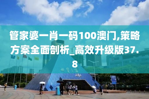 管家婆一肖一碼100澳門,策略方案全面剖析_高效升級版37.8