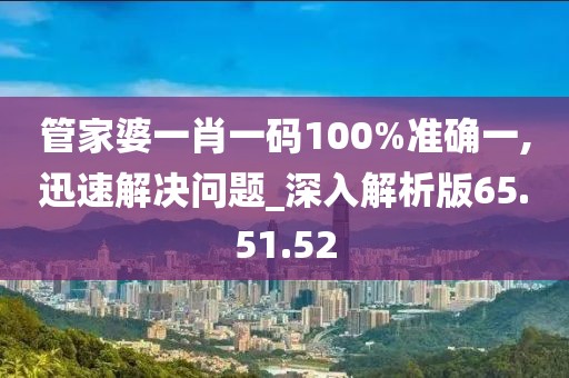 管家婆一肖一碼100%準(zhǔn)確一,迅速解決問題_深入解析版65.51.52