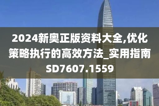 2024新奧正版資料大全,優(yōu)化策略執(zhí)行的高效方法_實用指南SD7607.1559