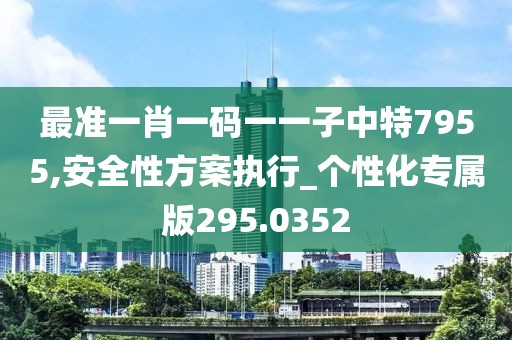 最準一肖一碼一一子中特7955,安全性方案執(zhí)行_個性化專屬版295.0352