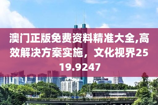 澳門正版免費資料精準大全,高效解決方案實施，文化視界2519.9247