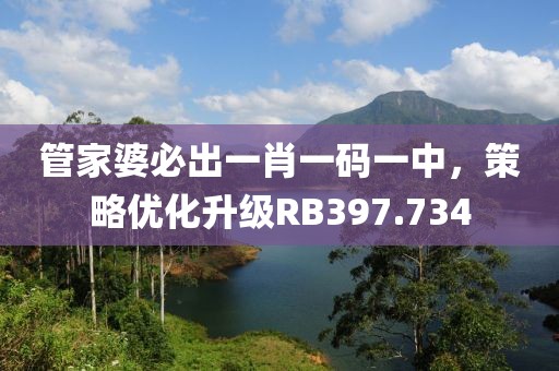 管家婆必出一肖一碼一中，策略優(yōu)化升級(jí)RB397.734